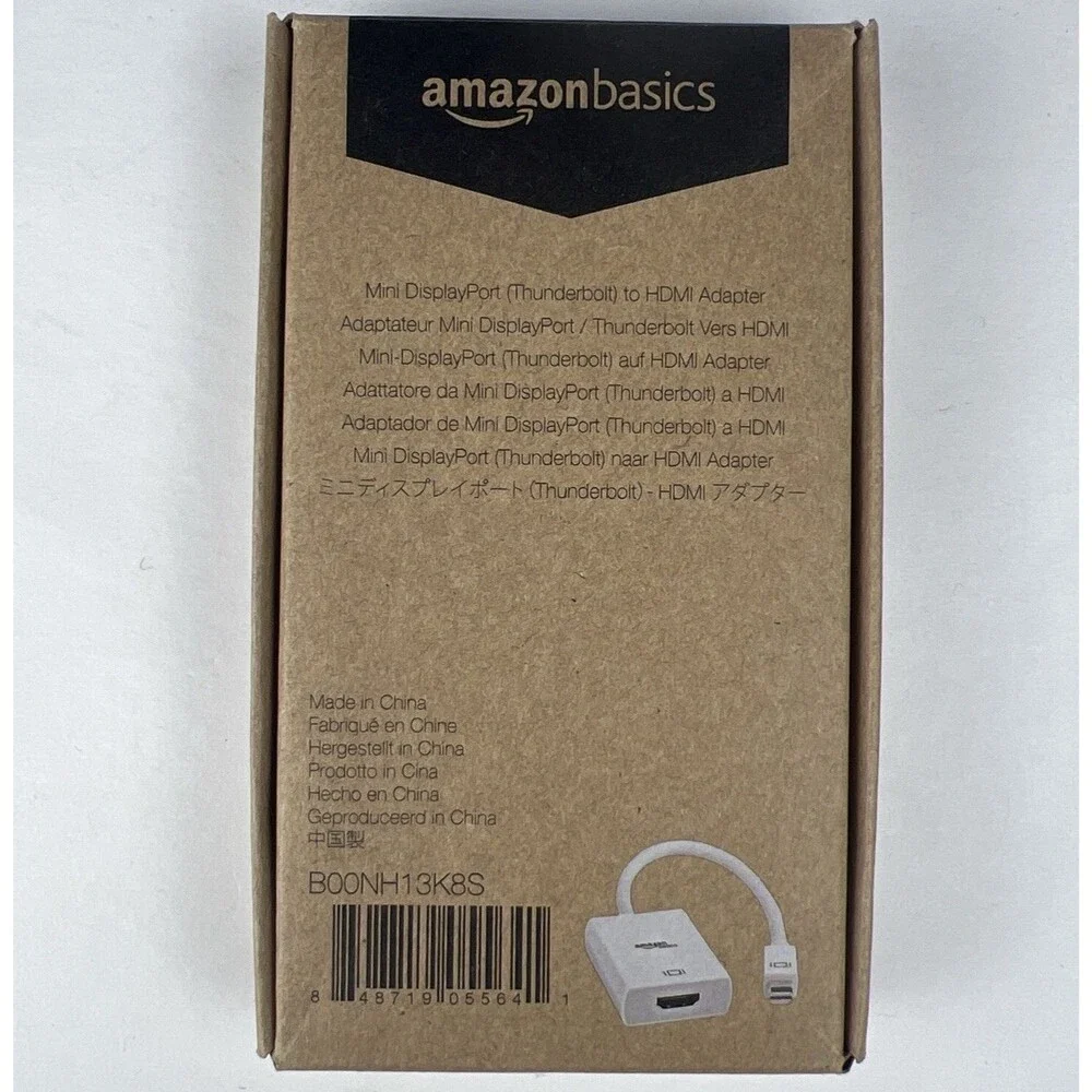 Mini DisplayPort (Thunderbolt) to HDMI Adapter, White Amazon Basics